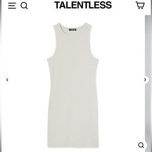 TALENTLESS RIB HIGH-NECK CONTOUR DRESS - Bone